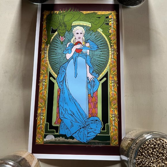 MINT/NM G.O.T. Mother of Dragons Print Signed by Bob Masse 13.5" x 24" - Picture 6 of 6